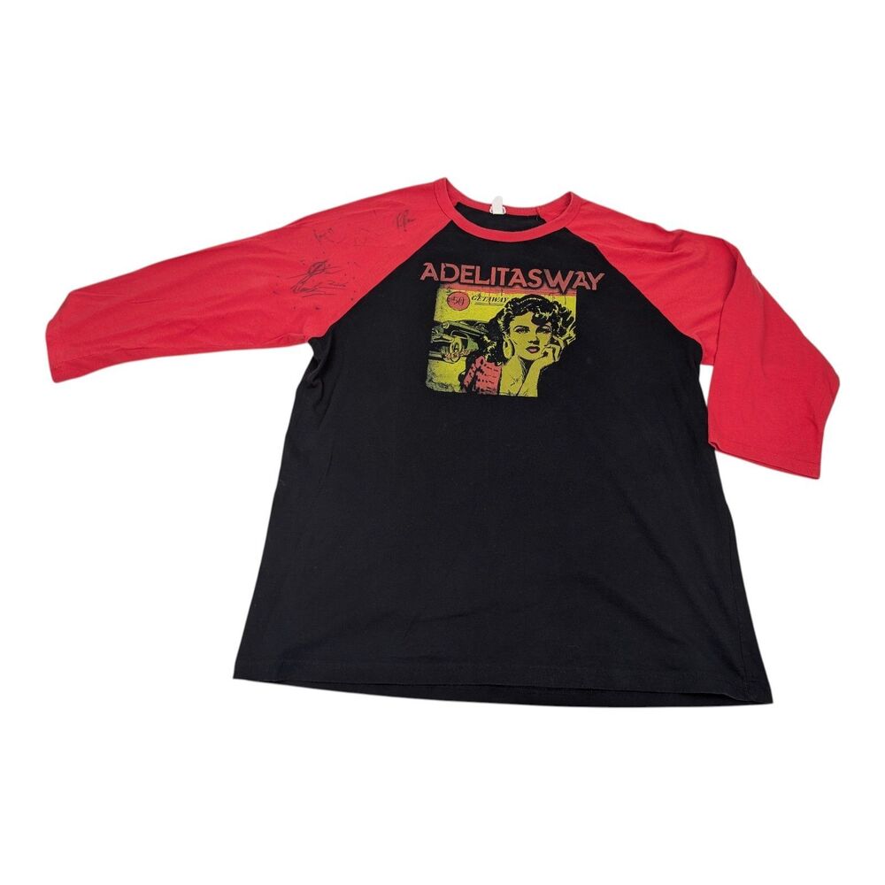Adelitas Way Getaway RARE Signed Auto Raglan Band Tee Sz L